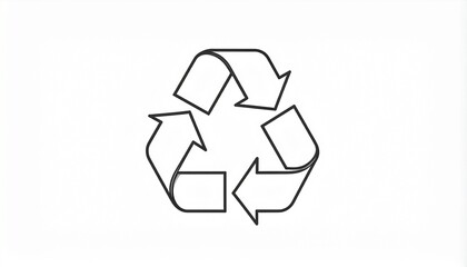 Recycling Symbol Outline Icon - Eco-friendly Sustainability Concept for Environmental Conservation and Waste Management