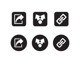 Share icon set, external link black vector icon set, Isolated symbols on white background, Sharing sign and symbol, vector illustration eps 10.