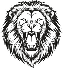 Roaring Lion King Head Tattoo – Bold Black and White Ink Sketch