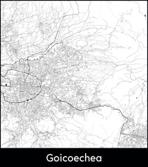 Fototapeta premium Goicoechea city map, Costa Rica - Topographic vector map poster