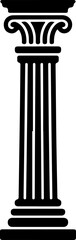 Ancient Roman column silhouette vector illustration