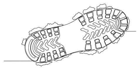Boot Print Shoe Sole Tread Line Art
