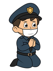 Cute Little Boy Police