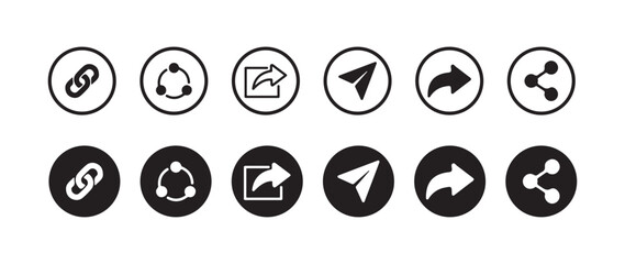 Set of share icon, Share arrow symbol collection, Share icon set, Arrow symbol, Reply send forward icons button, vector illustration eps 10.