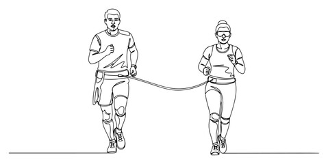 Visually Impaired Runner Training with Guide