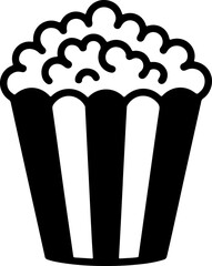 doodle style popcorn bucket silhouette vector illustration © Print