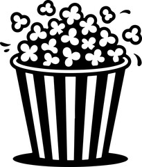 doodle style popcorn bucket silhouette vector illustration