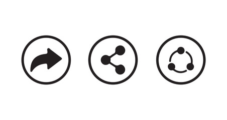 Share icon set, external link black vector icon set, Isolated symbols on white background, Sharing sign and symbol, vector illustration eps 10.