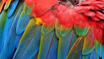 Fototapeta premium Closeup Macaw Feathers For Background