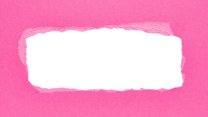 Pink paper message backdrop with rough edges and blank copy space for text in the middle, png template on transparent background design element