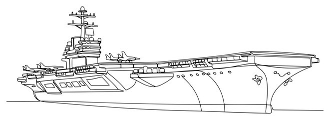 Obraz premium Modern Military Aircraft Carrier with Jets on Deck