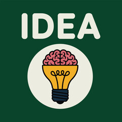 Fototapeta premium Light bulb with a brain inside symbolizing a bright idea concept innovation