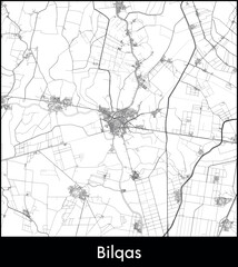 Obraz premium Bilqas city map, Egypt - Topographic vector map poster