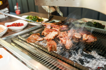 Chinese food. Grilled lamb ribs