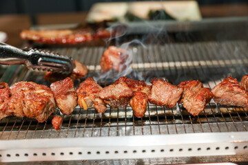 Chinese food. Grilled lamb ribs