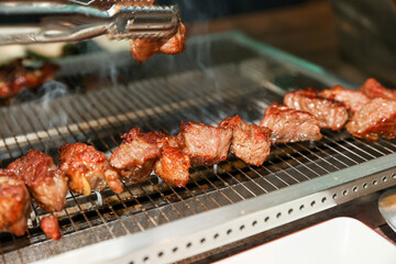 Chinese food. Grilled lamb ribs