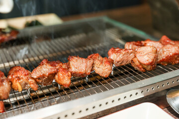 Chinese food. Grilled lamb ribs