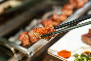 Chinese food. Grilled lamb ribs