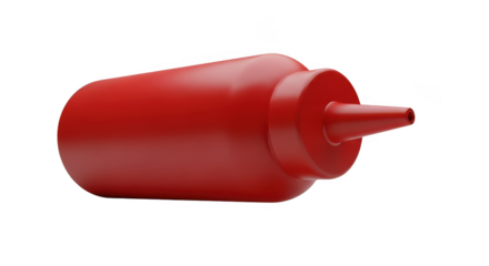 Red ketchup bottle isolated on transparent background
