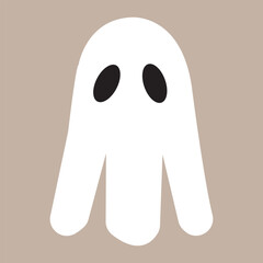 Cartoon White Ghost Illustration