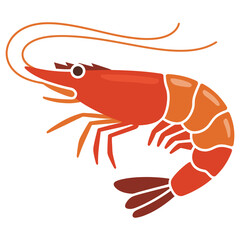 cooked shrimp on a white background