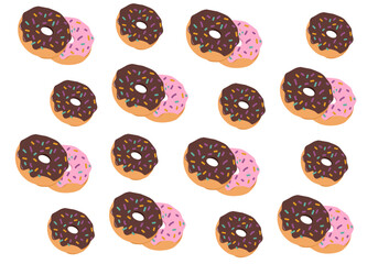 sweet donut with sprinkles, vector illustration for food design concept