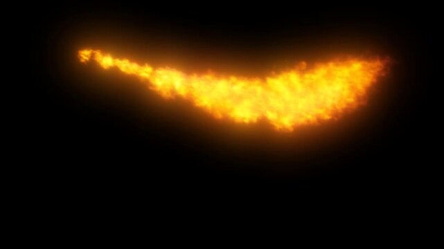 Realistic dragon fire flame spray transparent video footage for your video element. 