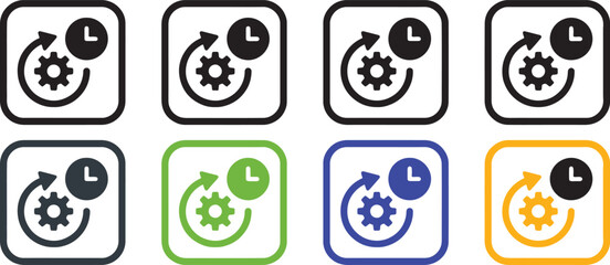 workflow, process, icon, clock, gear, cycle, arrow, time, management, automation, efficiency, operation, system, progress, development, strategy, planning, task, project, schedule, routine, mechanism,