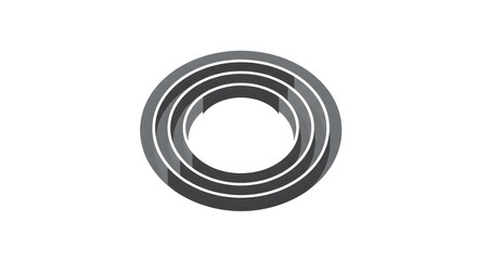 Flat vector icon of layered cubes forming circle