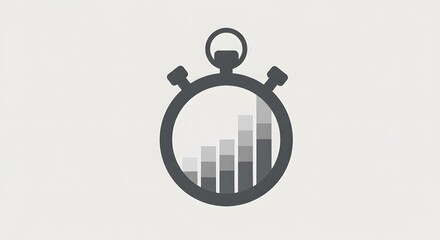 Fototapeta premium Icon of stopwatch with layered bars inside