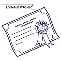 Editable stroke certificate with ribbon and seal