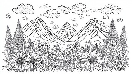 Mountain landscape illustration