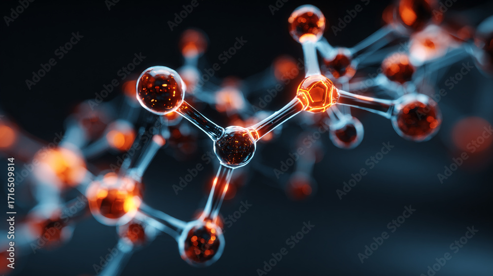 Poster glowing molecule structure abstract science background