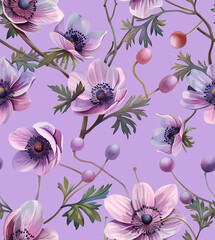 Floral design for fabric and wallpaper print.