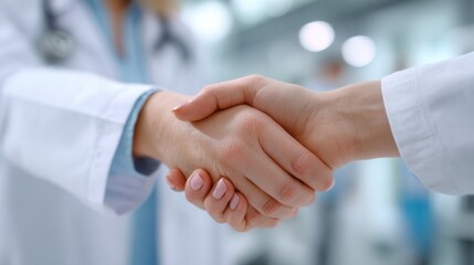 Doctor shaking hands with patient