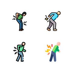 Back Pain, Back Pain icon, Back Pain Relief and Treatment Vector, Chronic Back Pain Illustration, Lower and Upper Back Pain Therapy, Muscle Pain Infographic Template Design