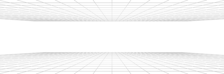 Obraz premium Wireframe Grid Floor