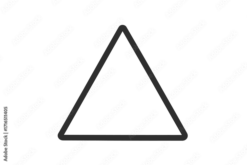 Poster triangle icon vector graphic. simple geometric shape with a black outline and rounded corners. minim