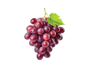 Fototapeta premium Bunch of red grapes isolated on transparent background in studio