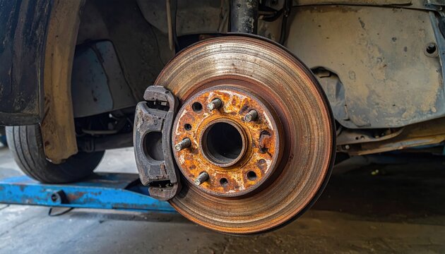 Professional Mechanic Inspecting Car Brake Disc in Workshop - Free ...