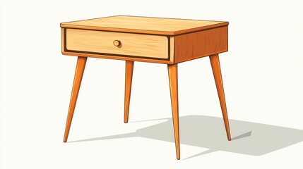 Wooden nightstand illustration