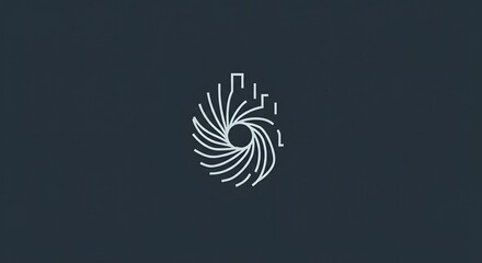 Flat vector icon of layered bars forming spiral