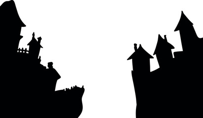 Obraz premium Haunted Houses Silhouettes