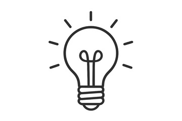 Light bulb line icon. Symbol of creative idea, innovation, inspiration and solution. Simple outline vector illustration of a shining lamp for business and technology concepts.