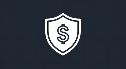Outline icon of shield with dollar sign inside