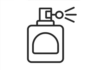 Perfume bottle line icon, fragrance spray vector graphic. Cosmetic scent symbol for beauty, spa, fashion. Elegant atomizer pictogram for web, app, print. Luxury aroma.