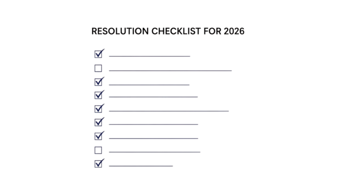 Resolution checklist for success planning goals new year list achieve progress review complete tasks year transparent background