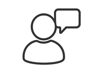 Speech bubbles outline icon for graphic and web design, apps, adverts, communication symbols, vector cartoon illustration, transparent background, social media chat, message interface