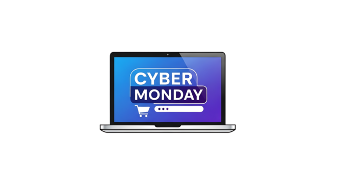 Cyber monday deals online shopping sale discounts promotion laptop offers best prices save money now transparent background