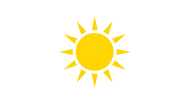 Bright yellow sun illustration isolated on black background summer sunshine heat light sunny day design 100 transparent background